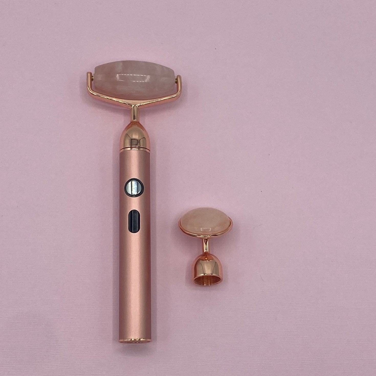 The Time Traveler" Rose Quartz Crystal Facial Roller Summer Cosmeticz The Time Traveler" Rose Quartz Crystal Facial Roller Summer Cosmeticz